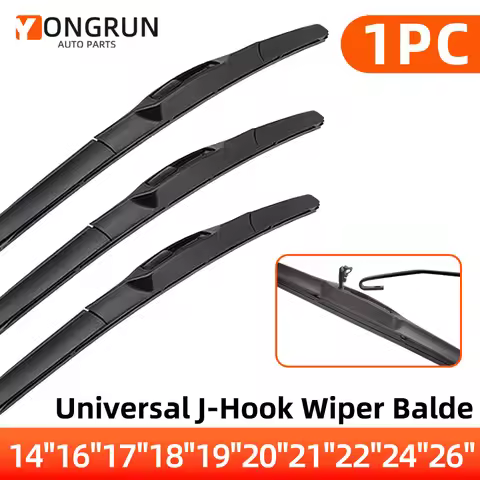 YONGRUN 1PC Car Wiper Blade 14"16"17"18"19"20"21"22"24"26"Car Windshield Wiper Universal J/U Hook Wi