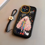 Case pattern girl curly hair softcase thick anti jat REALME 9pro+ 10 9 c53 2021 10a C3 2020 NARZO 20