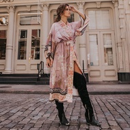2025 Áo Dài Đi Biển Pareo In Boho 2021 Áo Choàng Cardigan De Thắt Lưng Cổ Chữ V Bộ Đồ Tắm Kimono Bìa