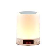 LED Light Wireless Bluetooth-compatible Speaker FM Radio Clock Mic Stereo Music Player