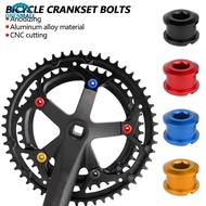OPENMALL 5Pcs M8 Alloy Bicycle Crankset Bolts 6.5/8.5mm Single Double Chainrings Screw Outer Nut Dia
