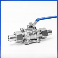 [.667.]304 Stainless Steel Three-piece Welded Casing Ball Valve Q21F-16P Water Switch Split Butt Wel