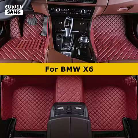 CUWEUSANG Custom Car Floor Mats For BMW X6 E71 E72 F16 F86 G06 G96 Auto Carpets Foot Coche Accessori