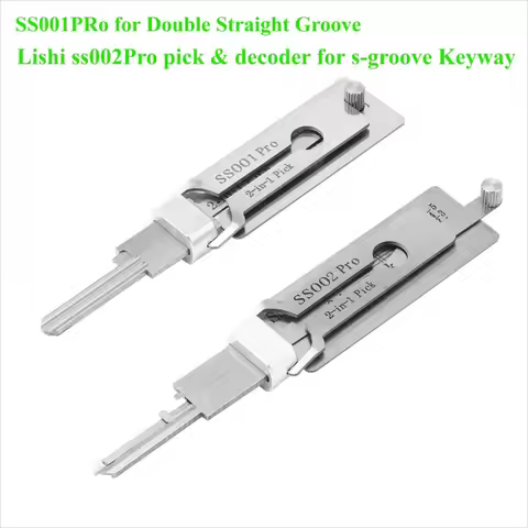 For Lishi Yale Picks Picking SS001 SS002 2 in1 Locksmith Tools Master Key Decoder Micha Decoder Hook