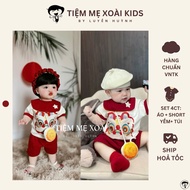 (L1) Mid-Autumn Festival Set includes shirt - pants - bag - bib for boys and girls from 6kg to 16kg