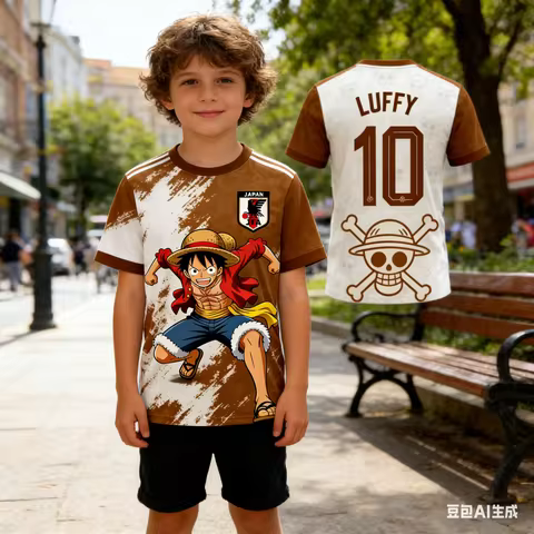 One Piece Luffy Jersey Multiple Sizes HD Print Football Kit Polyester Quick Dry Kids Adult Men Anime