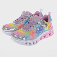 Skechers FLUTTER HEART LIGHTS 燈鞋 女童休閒鞋-302315LSMLT 1 銀