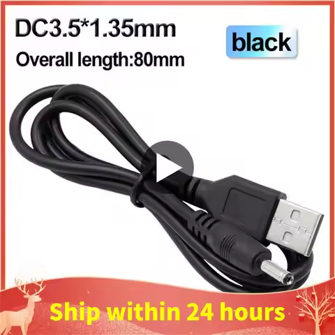 USB to DC 3.5mm Power Cable USB A to 3.5 Jack Connector 5V Power Cable for Speaker Humidifier USB Fa
