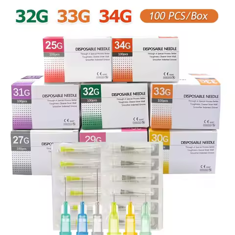 Painless Small Needle 32G 4MM 32G 6MM 30G 13mm 34G 4MM Disposable Stainless Steel Ultrafine Sharp Ne