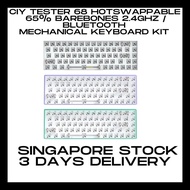 CIY Tester 68 GK68 Hotswappable 65% Barebones Mechanical Keyboard Kit Bluetooth Tester68 TES68