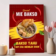 Hiasan Dinding Menu Mie Ayam Mie Bakso Poster Kayu Mdf Pajangan Aesthetic