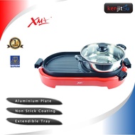 XMA Portable Electric Barbecue Table Grill With Pot Easy Clean+Non Stick Coating XMA-233BBQ [1 Year Warranty]