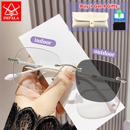 IMPALA JS6018P Fashion Photochromic Myopia Glasses Auto Change Color Nearsighted Glasses Anti Blue L