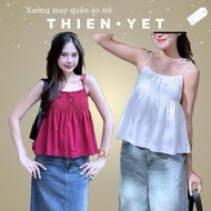 MOCKING 2-Strap T-shirt with a bow in the middle, flared shape 551, cute for going out and dancing e