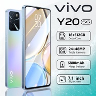 【รับประกัน 1 ปี】ใหม่ ของแท้100% VIV0 Y20 5G 7.1นิ้ว โทรศัพท์มือถือ รองรับ2ซิม Smartphone 4G/5G แรม16