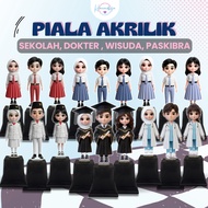 ACRYLIC TROPHY FOR SCHOOL, PASKIBRA, GRADUATION, DOCTOR AND ADZAN. SOUVENIR MEMORIES AND GIFTS
