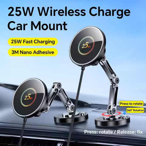 25W Car Magnetic Wireless Charger For iPhone 17 16 15 Fast Charging Magsafe Car Phone Holder Stand M