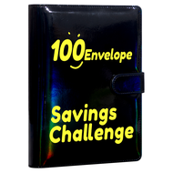 100 Envelope Money Saving Challenge Binder 100 Ipon Challenge Paper Bills PU Leather for Cash Saving