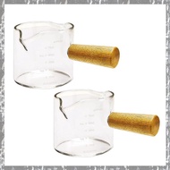 [yinahiut002.ph] 2Pcs Double Spouts Espresso Shot Glasses Measuring Glass Espresso Cups Cookware wit