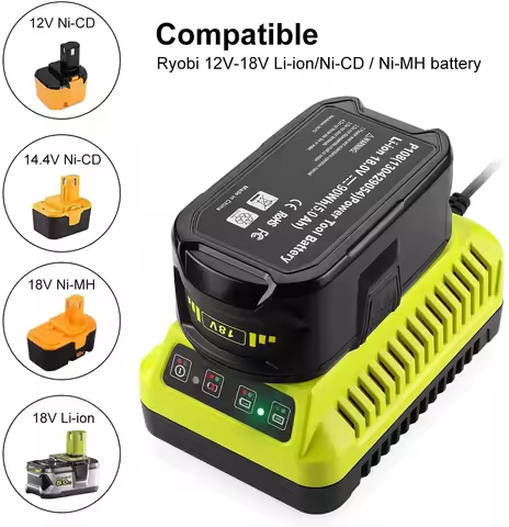 P117 Charger For Ryobi 12V 14.4V 18V Li-ion Ni-CD Ni-Mh Battery P100 P102 P103 P105 P107 P108 140067