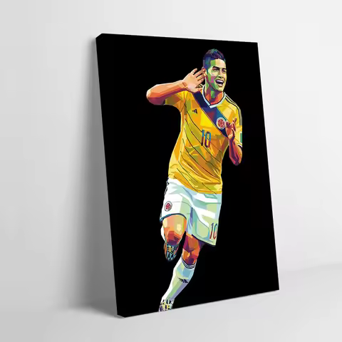 James Rodriguez Colombia Soccer Player Printing Poster Customizable Pictures Wall Art Canvas Paintin