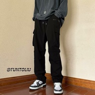 Cargo Pants for Men Trend Multi Pocket Men Retro Cargo Pants Work Ankle Loose Straight Cut Casual Pa