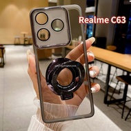 Realme C63 C61 c63 c61 C 63 2024 Transparent With Ring Holder cover For Realme C63 C61 Soft Shockpro