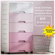 HOMIEE Nordic 42CM Baby Kid Drawer Cabinet Storage Box Almari Perabut Toy Mainan Jualan Furniture Ba