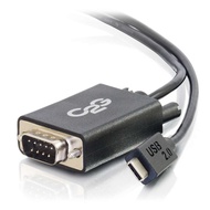 C2G USB Adapter, USB 2.0, USB C to DB9 Adapter Cable, Black, 3.28 Feet (1 Meter), Cables to Go 29470