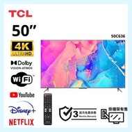 TV 50吋 4K TCL 50C636 QLED電視 可WiFi上網