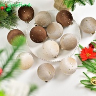 AUGUSTINE 15pcs Christmas Ball Pendant, 8cm Flocking Xmas Spheres Ornaments, Holiday Ornament Velvet