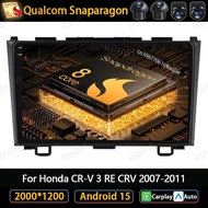 Android 15 Car Radio For Honda CR-V 3 RE CRV 2007-2011 Autoradio QLED Viedo Player Multimedia BT GPS
