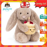 Jellycat Bashful Beige Bunny 'Birthday' Stuffed Animal,plushie,100% Authentic
