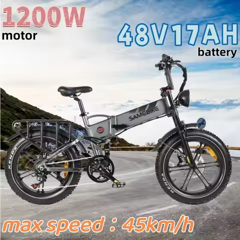 Folding RS-A02 Electric Bike 1200W Motor 48v 17ah Battery 45km/h Electric Bicycle 20 Inch Tire Suita