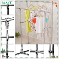 TEALY 1Pc Tube Connector, Stainless Steel Furniture Hardware Pipe Joint, Round Clothes Display Rack 25mm 32mm Fixed Clamp Rod Support Pipe