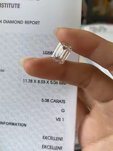 With IGI Certificate Emerald Shape Lab Grown Diamonds 1ct 1.5ct 2ct 2.5ct 3ct 5ct CVD HPHT Laborator