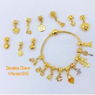 [VELLITA] <C15>Accessories Dangling Charm 999.9 Bangkok Gold Plated *Persist 916 (Charm Rantai Tanga