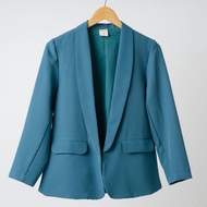 Belle Teal Blazer/Women's Blazer/Korean Women's Blazer/Korean Women's Blazer/Korean Style Women's Blazer/Korean Style Blazer/Crop Blazer