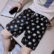 Reflective Leaf Shorts Men 2 Colors S-3XL Social Spirit Guy Casual Shorts Summer Five-point Pants