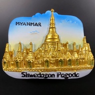 Resin Painted 3D Crafts Magnetic Refrigerator Sticker at Dajin Temple, Yangon, Republic of Myanmar