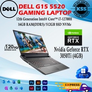 DELL G15 5520 GAMING LAPTOP INTEL CORE i7 12TH GEN/16GB/512GB/NVIDIA GEFORCE RTX3050Ti 4GB GRAPHICS