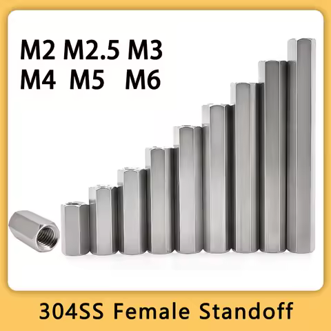 M2 M2.5 M3 M4 M5 M6 304 Stainless Steel Hex Motherboard Standoff Board Rack Stud Spacing Screw Femal
