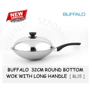 Buffalo 牛头牌 S/S 304 32cm Wok, Round Bottom with Long Handle, BL15