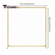 [Available] Backdrop Frame Angled Support Feet Metal Backdrop Stand Gold Square 15x2m