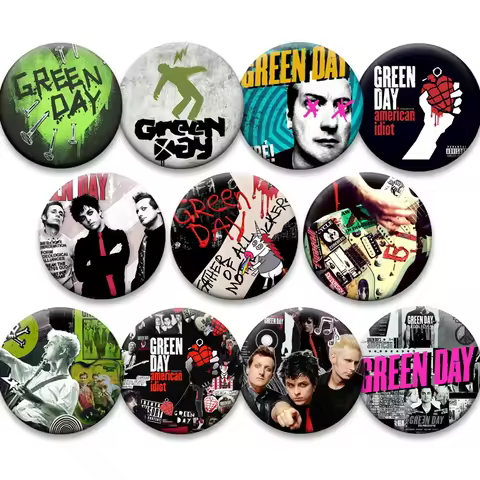 Music Singer Exquisite Tinplate Badge Punk Band Greenday Button Pins Album Cover Aesthetic Brooches 