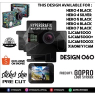 GOPRO HERO 4 , HERO 5 , HERO 6 , HERO 7, SJCAM 5000 , XIAOMI YI CAM 2K STICKER SKIN (DESIGN 060)