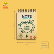 XO Environmentally Friendly 200 Page Spring Notebook A4, A5, A6 Size