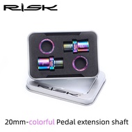 RISK Bicycle Pedal Extension Axis Extender Spacer Washer MTB Converter Mountain Road Bike Adapter Titanium Alloy Screw TI Bolts