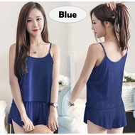 4GL PLAIN COTTON SINGLET Pyjamas Set Baju Tidur Wanita Baju Tidur Perempuan Singlet