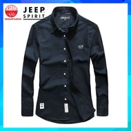 JEEP SPIRIT Long Sleeve Shirt Men Baju Kemeja Lelaki Berkolar Lengan Panjang Cotton Shirt 长袖襯衫男